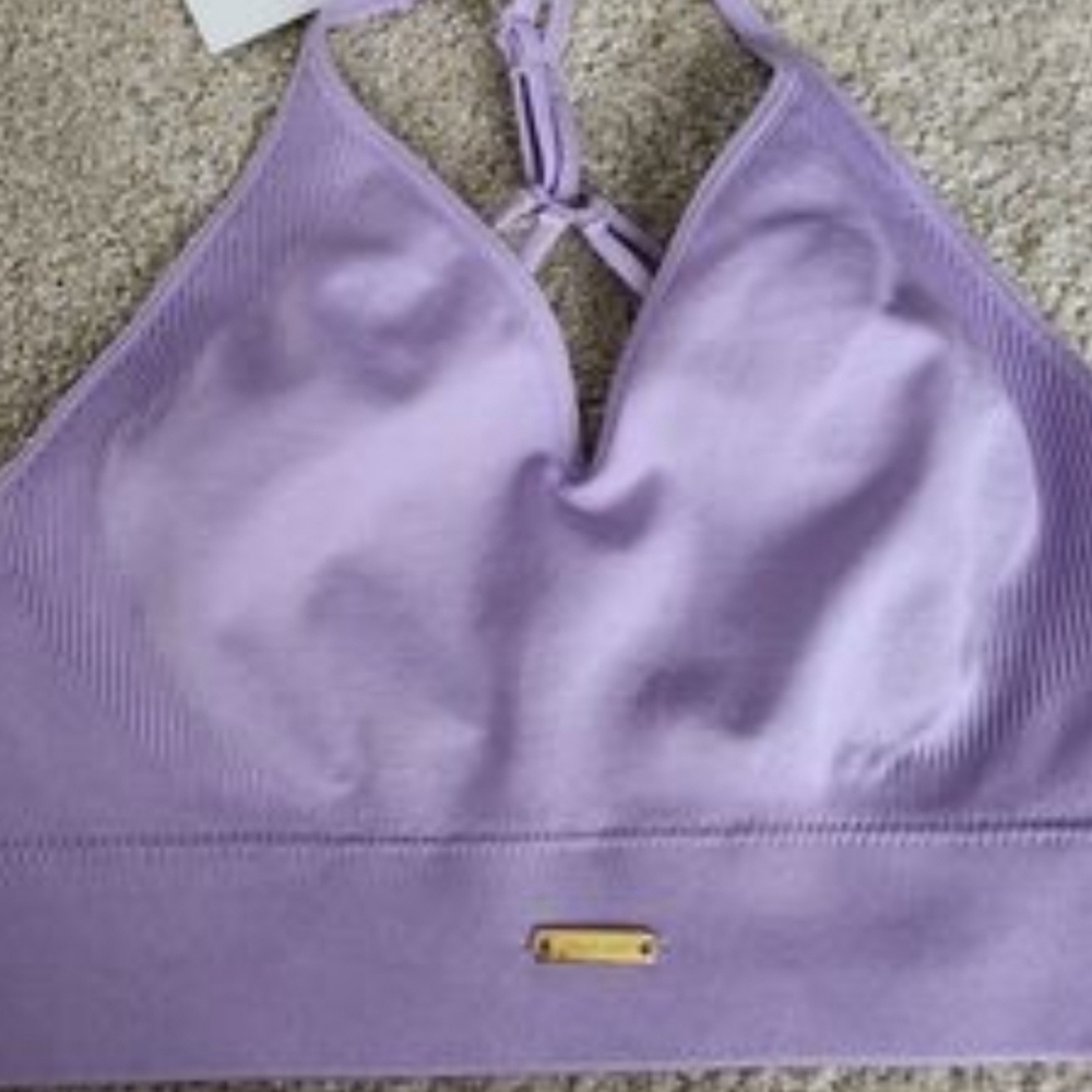 Fresought Lavender Strappy Back Sports Bra Size S